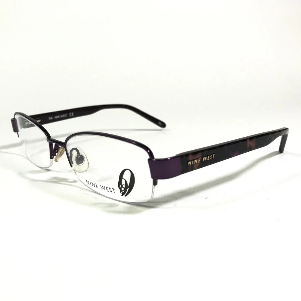 Nine West Eyeglasses Frames 403 RU6 Purple Rectangular Half Rim 52-17-135